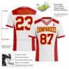 Custom White Red-Gold Authentic Football Jersey