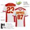 White1859-2 Custom White Red-Gold Authentic Football Jersey