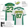 Custom White Kelly Green-Gold Authentic Football Jersey