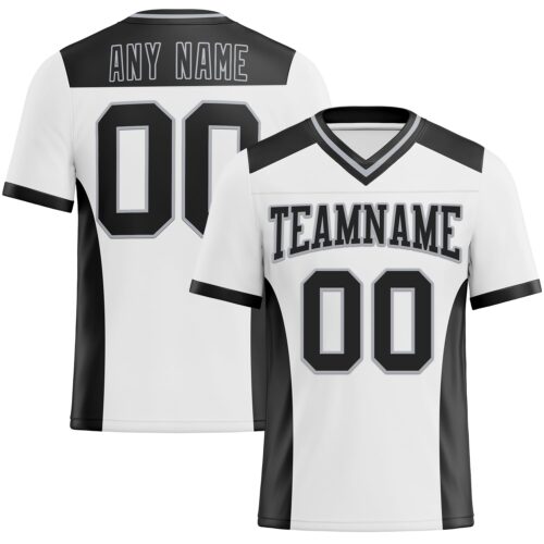 White1861 Custom White Black-Gray Authentic Football Jersey