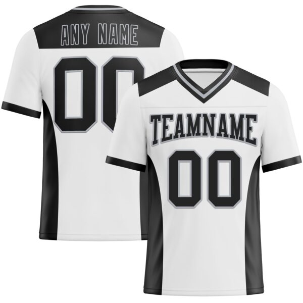 Custom White Black-Gray Authentic Football Jersey