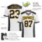 White1862-2 Custom White Black-Gold Authentic Football Jersey