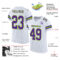 White2078-1 Custom White Purple-Neon Green Mesh Authentic Football Jersey