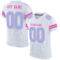 White2079 Custom White Light Blue-Pink Mesh Authentic Football Jersey