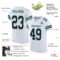 White2082-1 Custom White Black-Ice Blue Mesh Authentic Football Jersey