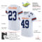 White2084-1 Custom White Navy Gray-Orange Mesh Authentic Football Jersey