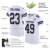 Custom White Black-Purple Mesh Authentic Football Jersey
