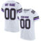 White2089 Custom White Black-Purple Mesh Authentic Football Jersey