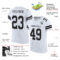 White2090-1 Custom White Black Mesh Authentic Football Jersey