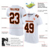 Custom White Brown-Orange Mesh Authentic Football Jersey