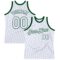 Custom White Green Authentic Throwback Basketball Jersey