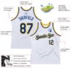 Custom White Royal-Gold Authentic Throwback Basketball Jersey