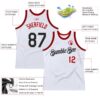Custom White Black-Red Authentic Throwback Basketball Jersey