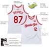 Custom White Red Authentic Throwback Basketball Jersey