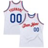 Custom White Royal-Red Authentic Throwback Basketball Jersey