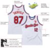 Custom White Red-Royal Authentic Throwback Basketball Jersey