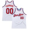 Custom White Red-Royal Authentic Throwback Basketball Jersey