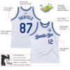 Custom White Royal Authentic Throwback Basketball Jersey