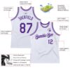 Custom White Purple Authentic Throwback Basketball Jersey