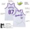 Custom White Purple Authentic Throwback Basketball Jersey