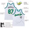 Custom White Teal Black-Light Yellow Authentic Throwback Basketball Jersey