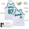 Custom White Teal Black-Old Gold Authentic Throwback Basketball Jersey