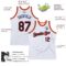 Custom White Navy-Orange Authentic Throwback Basketball Jersey
