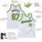 Custom White Neon Green-Navy Authentic Throwback Basketball Jersey