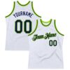 Custom White Navy-Neon Green Authentic Throwback Basketball Jersey