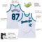 Custom White Navy-Teal Authentic Throwback Basketball Jersey
