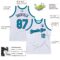 Custom White Teal-Navy Authentic Throwback Basketball Jersey