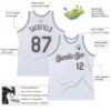 Custom White Steel Gray-Gray Authentic Throwback Basketball Jersey