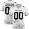 Custom White Black-Gray 3D Pattern Splash Authentic Football Jersey