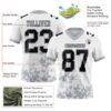 Custom White Black-Gray 3D Pattern Splash Authentic Football Jersey