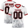 Custom White Black Gray-Red 3D Pattern Splash Authentic Football Jersey