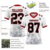 Custom White Black Gray-Red 3D Pattern Splash Authentic Football Jersey