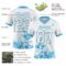 White2248-2 Custom White Sky Blue 3D Pattern Splash Authentic Football Jersey