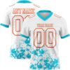 Custom White Lakes Blue-Orange 3D Pattern Splash Authentic Football Jersey