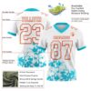 Custom White Lakes Blue-Orange 3D Pattern Splash Authentic Football Jersey