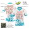 White2249-2 Custom White Lakes Blue-Orange 3D Pattern Splash Authentic Football Jersey