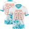 White2249 Custom White Lakes Blue-Orange 3D Pattern Splash Authentic Football Jersey