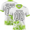 Custom White Neon Green-Black 3D Pattern Splash Authentic Football Jersey
