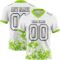 White2251 Custom White Neon Green-Black 3D Pattern Splash Authentic Football Jersey