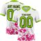 White2252 Custom White Neon Green Hot Pink-Black 3D Pattern Splash Authentic Football Jersey