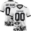 Custom White Black-Gray 3D Pattern Splash Authentic Football Jersey