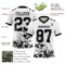 White2253-2 Custom White Black-Gray 3D Pattern Splash Authentic Football Jersey
