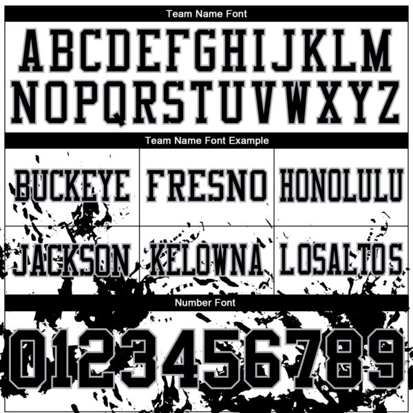 Custom White Black-Gray 3D Pattern Splash Authentic Football Jersey