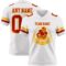 White2262-1 Custom White Red-Gold Authentic Football Jersey