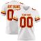 White2262 Custom White Red-Gold Authentic Football Jersey