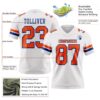 Custom White Orange-Royal Authentic Football Jersey